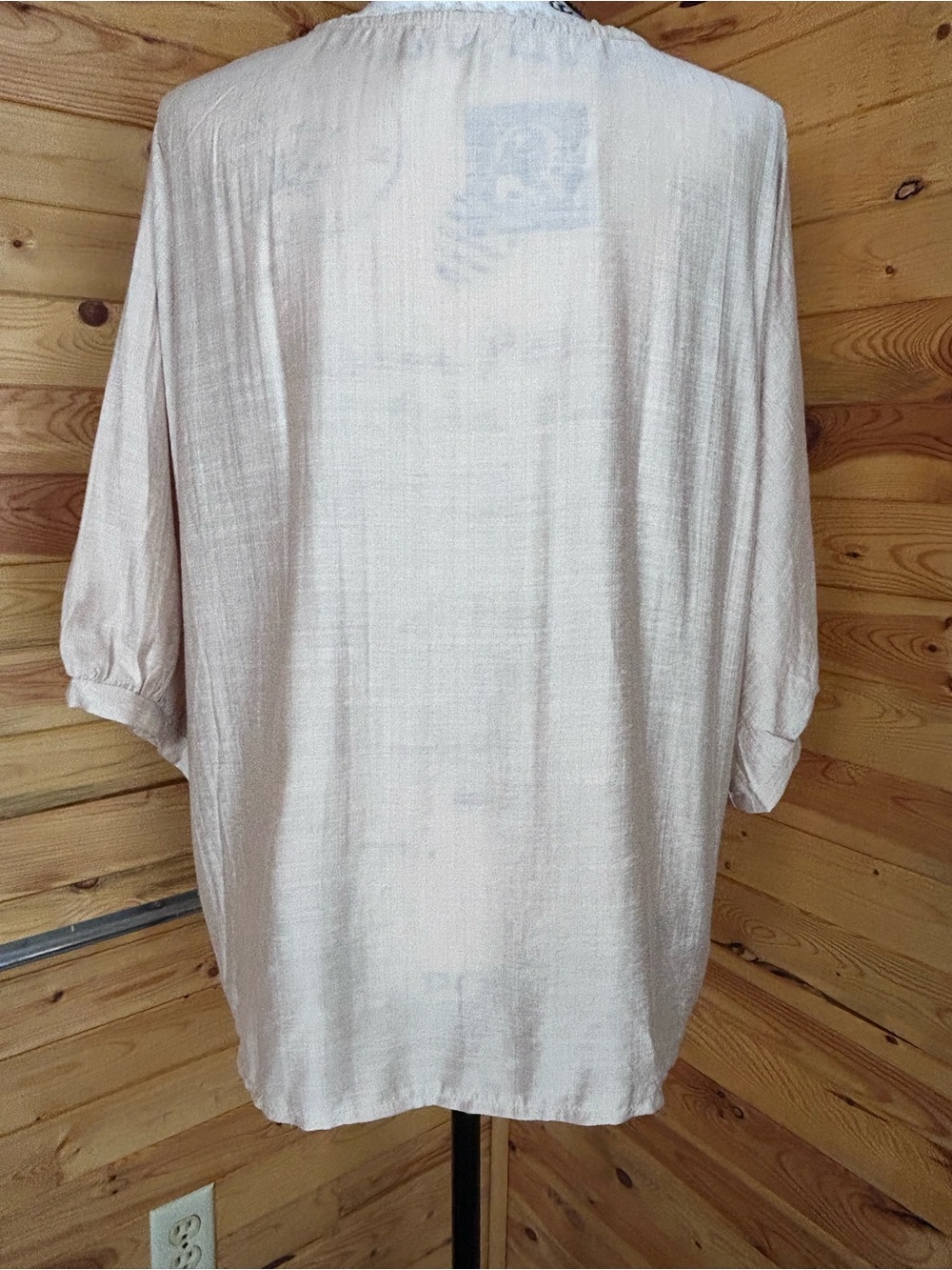 Boho Embroidered Peasant Top - Light Blush - Picture 2 of 10